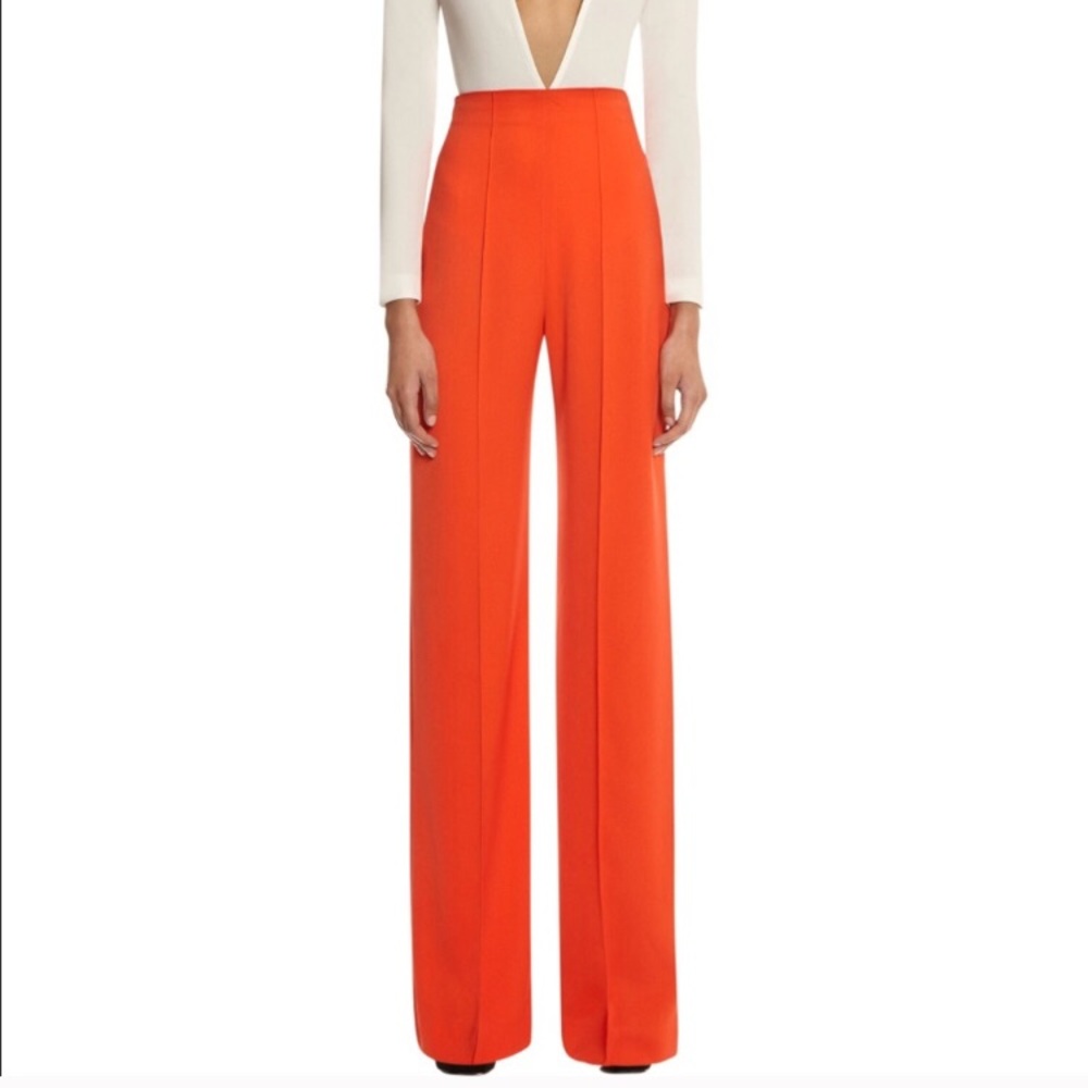 AQAQ Laurent orange high waisted trousers